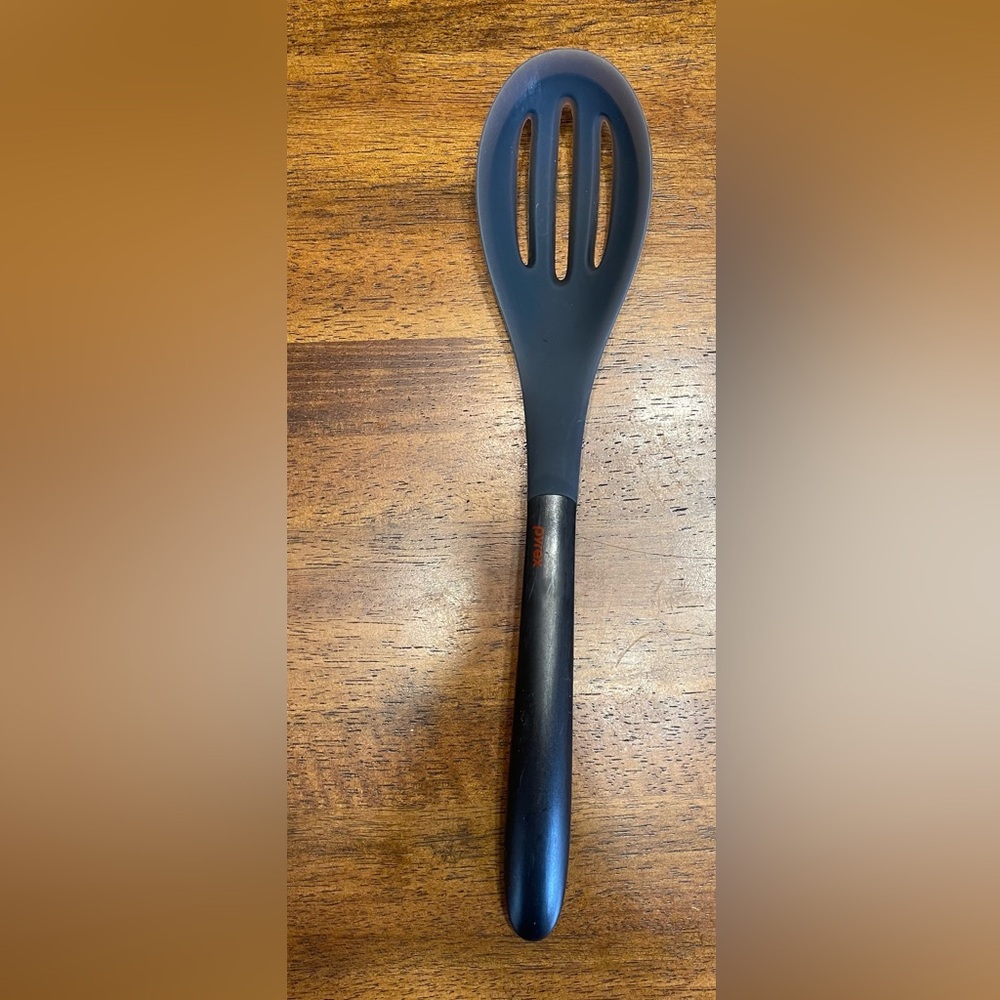 Vintage Pyrex Slotted Spoon Black Nylon Heat Resistant Kitchen Utensil